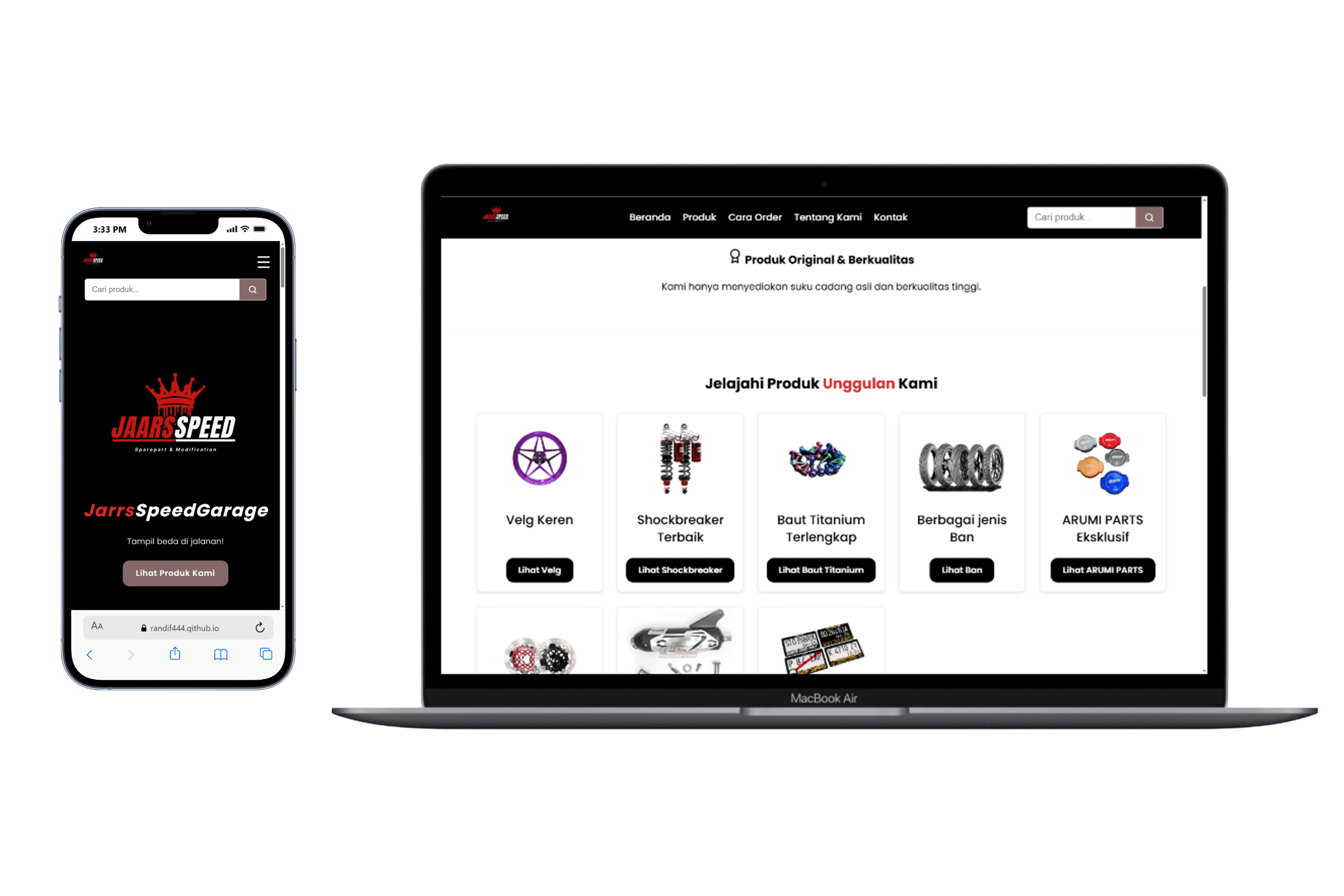 JarrsSpeedGarage: Responsive Landing Page